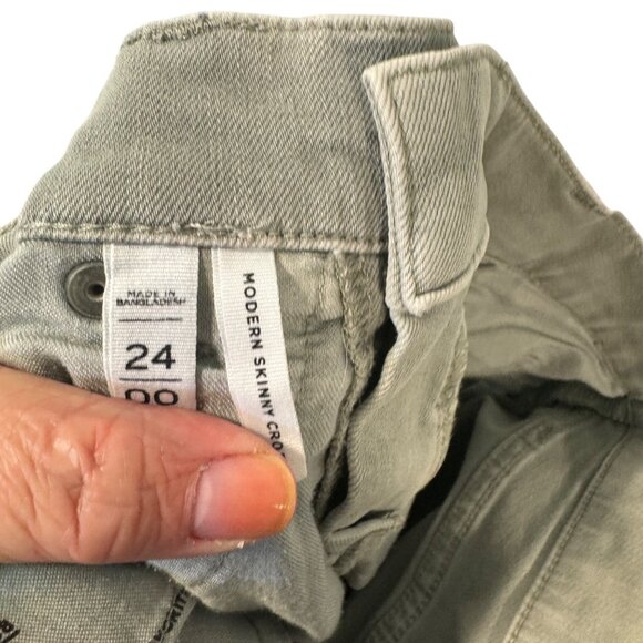 Loft Womens Modern Skinny Crop Jeans 24 00 Gray Cotton Mid-Rise Frayed Hem Denim - Picture 7 of 7